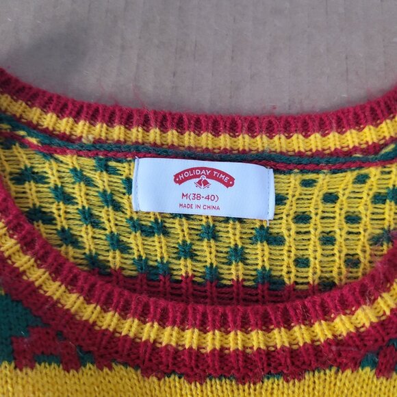 Ugly Christmas Sweater Adult SZ Medium Holiday Time Dinosaur T-Rex Funny - Picture 3 of 10